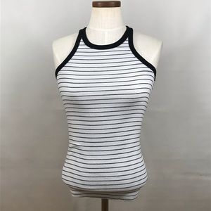 Aeropostale striped black & white tank top